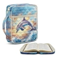 thumbnail image 1 of FOR U DESIGNS Dolphin Print Bible Cover Case for Women Men Carrying Organizer Bag Washable Bible Journaling Supplies Quilted Handbag Church Bag Bible Protective, 1 of 7