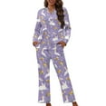thumbnail image 1 of FOR U DESIGNS Easter Rabbit Button Up Pajamas for Women Long Sleeve Sleepwear Pants and V-neck Tops 2 Piece Size 4XL Button Nightwear with Pockets for Women Winter, 1 of 7