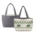 thumbnail image 1 of FOR U DESIGNS Elephant Tropical Monstera Palm Tree Print Tote Bag for Women, Reversible Two Tone Tote Handbag with Side Pockets, Lightweight Hobo Purse Double Sided Usable Shoulder Bag for School, 1 of 6
