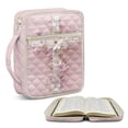 thumbnail image 1 of FOR U DESIGNS Flower Cross Pink Print Bible Cover for Women Men Lightweight Bible Carrier Tote Bag Large Capacity Protective Church Organizer Holder Bag with Handle, 1 of 7