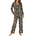 thumbnail image 1 of FOR U DESIGNS Flower Mushroom Button Down Nightwear for Women 2 Piece Button Up Pajama Sleepwear Long Sleeve Pants and Tops for Women Size S Button Loungewear, 1 of 7