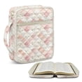 thumbnail image 1 of FOR U DESIGNS Flower Plaid Pink Print Bible Cover Bible Holder Case Handbag with Handle, Large Capacity Bible Carrier Tote Bag Study Bible Carrying Cases Christian Gifts, 1 of 7