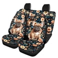 thumbnail image 1 of FOR U DESIGNS French Bulldog Flower Pattern Car Seat Cover Comfortable Car Seat Protectors Anti-Slip Front Seat Covers with Matching Back Car Seat Cover Fit for Most Vehicles, Set of 4, 1 of 7