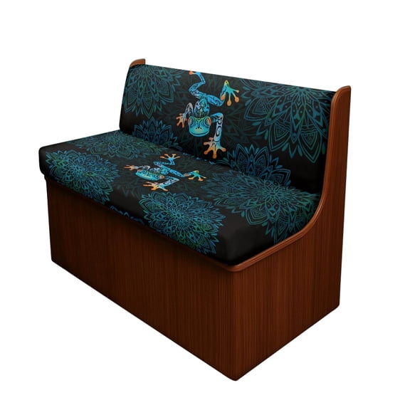 FOR U DESIGNS Frog Boho Mandala Print 2 Pcs RV Dinette Cushion Covers Elastic Camper Seat Covers Dinette Booth Stretch Loveseat Sofa Chair Cover Furniture Protector for RV Camper Car Bench