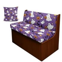 FOR U DESIGNS Ghost Bat Pumpkin Lantern Pattern 3 Pcs RV Dinette Cushion Covers Washable Camper Cushion Slipcover Stretch RV Seat Covers Pillow Case Halloween Decor for Travel Trailer Couch