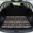 thumbnail image 1 of FOR U DESIGNS Green American Geometric Aztec Print Car Trunk Mat Non-Slip Cargo Liner Waterproof All Weather Durable Rear Trunk Protection for Most Vehicles, 1 of 7