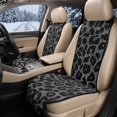 thumbnail image 1 of FOR U DESIGNS Grey Leopard Print 2pcs Car Seat Covers Automotive Seat Cover Diamond Quilted, Non-Slip, Easy to Install, Airbag Compatible, Washable Car Seat Protector for Truck SUVs, 1 of 7