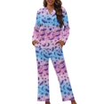thumbnail image 1 of FOR U DESIGNS Halloween Bat Womens Nightwear Sets Button Front 2 Piece Pajama Tops for Women Soft Comfy Button Size XS Long Sleeve Button Up Pajamas for Women Jogger, 1 of 7