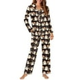 thumbnail image 1 of FOR U DESIGNS Halloween Cute Ghost Pajama Sets for Women 2 Piece Button Down Long Sleeve Pants with Pockets Size M Sleepwear Long V-neck Tops for Women Winter, 1 of 7
