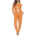 thumbnail image 1 of FOR U DESIGNS Halloween Orange Ghost Pajamas for Women Set Fall Set of 2 Size 6XL Pants Women Nightwear Pajama Sets Loungewear Pjs Sleepwear Long Sleeve for Women, 1 of 6