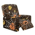 thumbnail image 1 of FOR U DESIGNS Halloween Pumpkin Spider Web Print Recliner Chair Covers 4-Pieces Comfortable Recliner Armchair Covers Protector Washable Sofa Couch Slipcover Halloween Decor with Elastic Bottom, 1 of 8