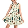 thumbnail image 1 of FOR U DESIGNS Hedgehog Cactus Tank Top A Line Dress Skin Friendly Kids Flowy Swing Dresses Size 5-6T Casual Knee Length Midi Dresses Girls Casual A-Line Dress, 1 of 6