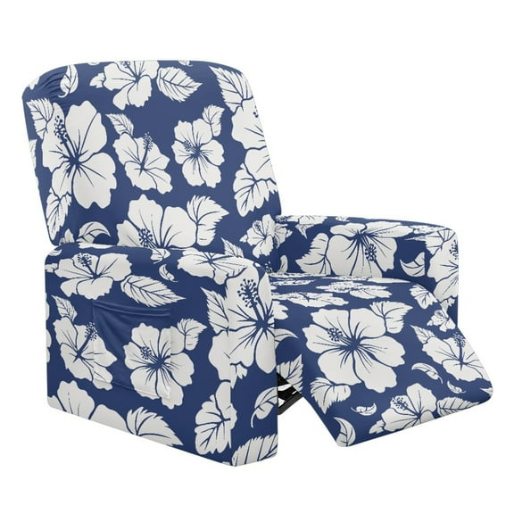 FOR U DESIGNS Hibiscus Print Recliner Chair Covers, Anti-Dust Slip Covers for Sofas Couches Washable Recliner Armchair Protector Home Decor Accessories