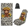 thumbnail image 1 of FOR U DESIGNS Highland Cow Spot Sunflower Print Car Seat Protector Towel Universal Fit for Front Seats, Multi-Purpose Running Towel for Outdoor Sport, Yoga, and Summer Travel, 1 of 7