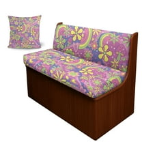 FOR U DESIGNS Hippie Daisy Pink Pattern 3 Pcs RV Dinette Cushion Covers Anti-Slip Camper Cushion Slipcover Stretch 2 Seat Sofa Chair Covers 1 Backrest Cover 1 Bench Cover and 1 Pillowcase