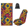 thumbnail image 1 of FOR U DESIGNS Hippie Floral Print Car Seat Cover Universal Front Seats Protector, Running Towel for Gym Workout, Swimming, Beach and Hiking, Front Seat Covers for Trucks SUV Van Sedan, 2 Pack, 1 of 7