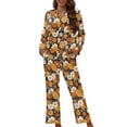 thumbnail image 1 of FOR U DESIGNS Hippie Flower Button Down Pajama Tops for Women Loose Fit 2 Pack Size 2XL Womens Nightwear Sets Button Front Long Sleeve Pants for Women Sleepwear, 1 of 7