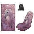 thumbnail image 1 of FOR U DESIGNS Horse Cherry Blossom Print Car Seat Protector Towel Universal Fit for Front Seats, Multi-Purpose Running Towel for Outdoor Sport, Yoga, and Summer Travel, 2 Pack, 1 of 7