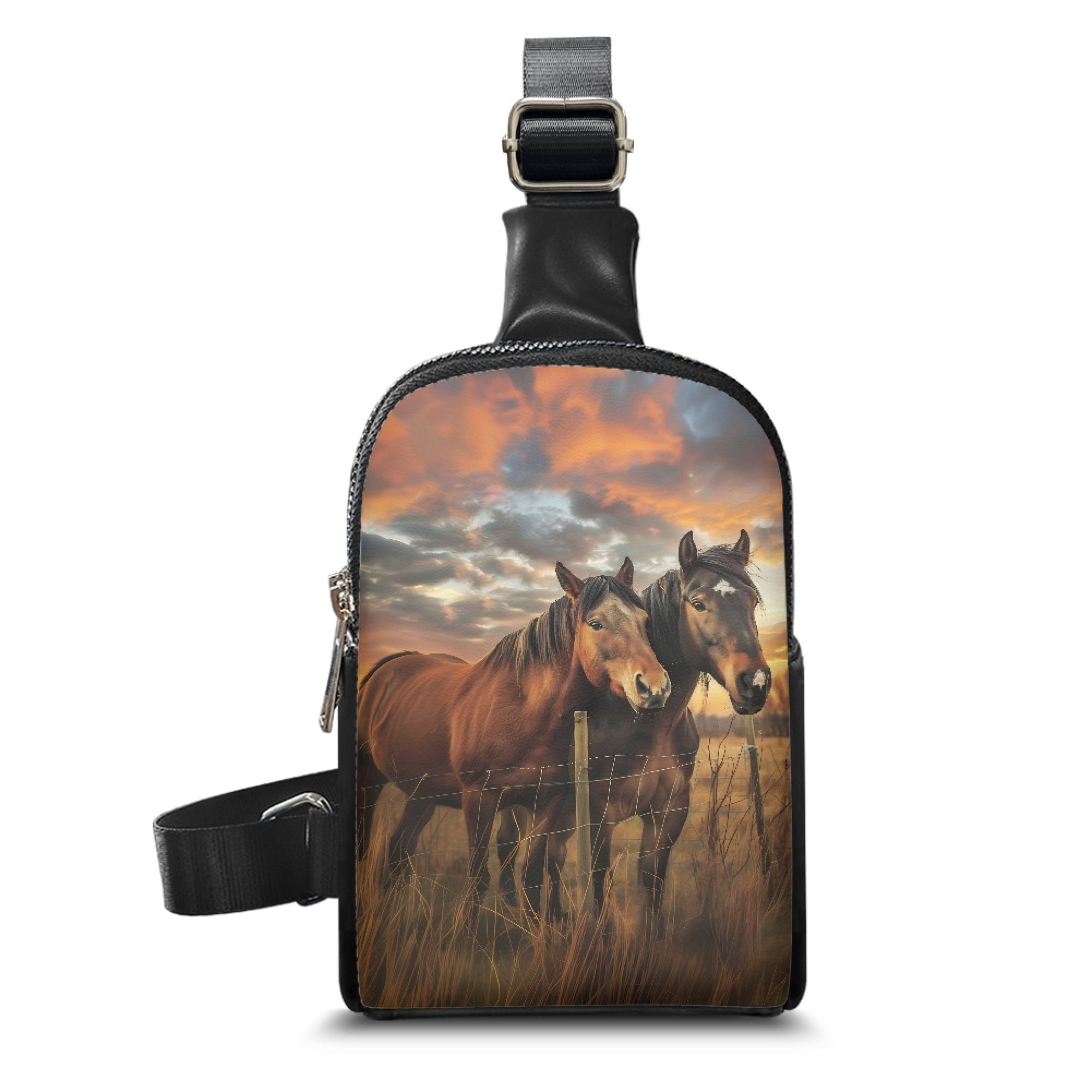 5449 Crossbody Bag Horse 2 Sling Bag Backpack Chest Bags Shoulder Bag Tactical Sling Crossbody Backpack with Water Bottle Holder  main image 2