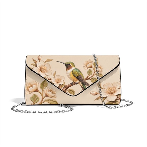 FOR U DESIGNS Hummingbird Hibiscus Clutch Purses for Women PU Leather Ladies Party Handbag Lightweight Handbags for Formal Wedding Party Cocktail Prom