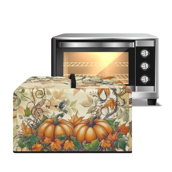 FOR U DESIGNS Hummingbird Pumpkin Print Microwave Oven Cover Stain Resistant Toaster Oven Covers Case Dust-Proof Microwave Dust Covers Cloth Machine Protector Decorative-S