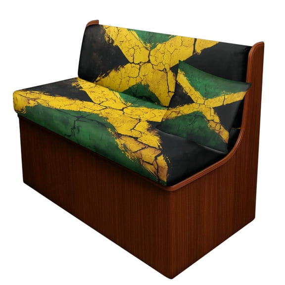 FOR U DESIGNS Jamaica Flag Pattern 3 Pieces RV Dinette Cushion Covers Scratch-Resistant RV Couch Cover wuth Pillowcase, Sofa Furniture Protector Camper Seat Covers Dinette Booth