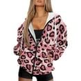 thumbnail image 1 of FOR U DESIGNS Leopard Print Zipper Hooded Sweatshirt Women Cardigan Jacket Size XL Oversized Zip Up Hoodie for Women Long Sleeve Hoodies Comfortable Sportswear, 1 of 7