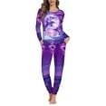 thumbnail image 1 of FOR U DESIGNS Moon Dolphin Pajamas for Women Set Long Pants with Pockets Set of 2 Size 6XL Long Sleeve Nightwear for Women Sleepwear Pjs Comfortable Crewneck Tops, 1 of 6