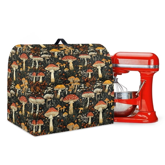 FOR U DESIGNS Mushroom Kitchen Aid Mixer Cover with Pocket Wear-Resistan Mixer Dust Covers Multi Pockets Compatible with Kitchen Aid 6-8 Quart Bowl Lift - S