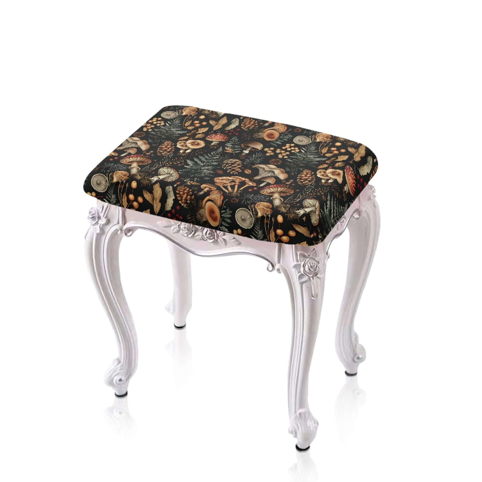 FOR U DESIGNS Mushroom Pinecone Pattern Stool Covers Rectangle 2 Pieces ...