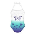 thumbnail image 1 of FOR U DESIGNS Novelty Halter Swimsuit Girls Casual Off Shoulder Bathing Suit Size 5-6 Years Butterfly One Piece Swimwear Leotards for Swimming Dancing, 1 of 6