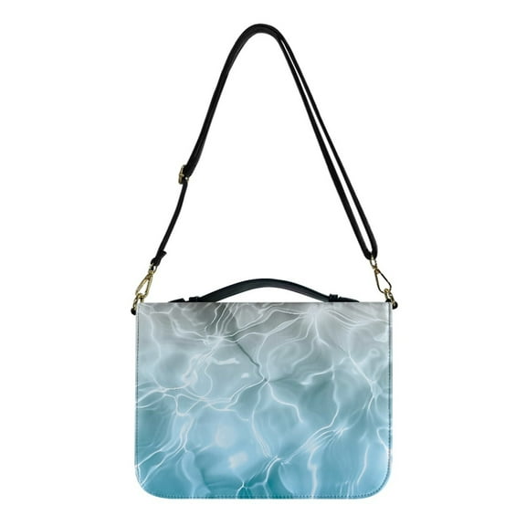 FOR U DESIGNS Ocean Bible Cover Case Washable Sturdy Leather Bible Cover Size L Aesthetic Bible Bag with Handle and Zippered Bible Bag Tote Bag Leather Bible Bags for Men