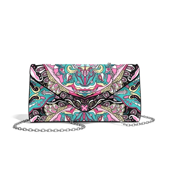 FOR U DESIGNS Paisley Boho Mandala Clutch Purses for Women Waterproof Evening Bag Multifunctional Crossbody Shoulder Bags for Wedding Cocktail Prom Party