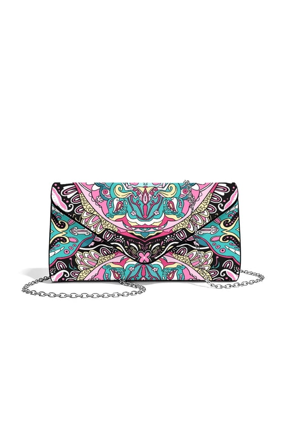 FOR U DESIGNS Paisley Boho Mandala Clutch Purses for Women Waterproof Evening Bag Multifunctional Crossbody Shoulder Bags for Wedding Cocktail Prom Party