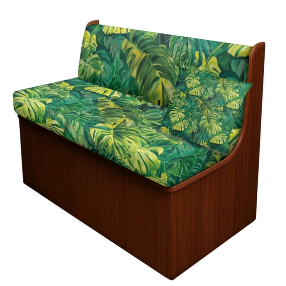 FOR U DESIGNS Palm Tree Green Print 3 Pack RV Dinette Cushion Covers Stretch Camper Cushion Slipcover with Pillow Cover Non-Slip RV Couch Cover Sofa Slipover for Travel Trailer Couch