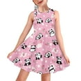 thumbnail image 1 of FOR U DESIGNS Panda Strawberry Sleeveless Summer Dress for Girls Lovely Pink A Line Princess Dresses Outdoor Play Tour Twirly Skater Dress for Teens Kids 3-4, 1 of 6