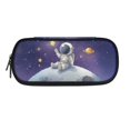 thumbnail image 1 of FOR U DESIGNS Pencil Case for Girls Boys Large Capacity Pencil Pouch Pen Case with Zipper Closure Roomy Sturdy Pencil Pouch Stationary Organizer for School Office, Astronaut Stars Planet Print, 1 of 6