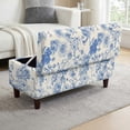 thumbnail image 1 of FOR U DESIGNS Peony Toile De Jouy Print Ottoman Cover for Flip-Top Storage Bench Washable Stretch Footrest Stool Protector with Elastic Bottom, Anti-Slip Soft Ottoman Slipcover for Bedroom, 1 of 7