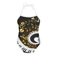 thumbnail image 1 of FOR U DESIGNS Piano Note Halter Neck Swimsuit for Girls Fashion Lace-up Swimwear Size 9-10T Cute One-Piece Sleeveless Bathing Suits Novelty Summer Swimwear, 1 of 6