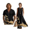 thumbnail image 1 of FOR U DESIGNS Pine Tree Mountain Print Matchable Couple Outfits Button Down Shirt or Sleeveless Sundress with Pockets Fashion Matching Clothes for Beach Parties, 1 of 7