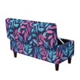 thumbnail image 1 of FOR U DESIGNS Purple Blue Leaf Print Stretch Ottoman Cover for Flip-Top Storage Stool, Rectangle Footrest Slipcover with Elastic Bottom Washable Non-Slip Bench Furniture Protector, 1 of 7