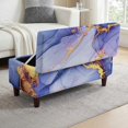 thumbnail image 1 of FOR U DESIGNS Purple Gold Marble Print Ottoman Cover for Flip-Top Storage Footstool, Washable Rectangle Stool Slipcover with Elastic Band Soft Stool Covers Stretch Non-Slip Dustproof Furniture Cover, 1 of 7