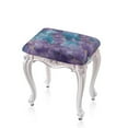 thumbnail image 1 of FOR U DESIGNS Purple Green Marble Print Stool Covers Rectangle 2 Pack Washable Pub Counter Bar Stool Covers Anti-Dust Vanity Chair Cover Bench Seat Protector with Elastic Band, 1 of 9