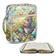 thumbnail image 1 of FOR U DESIGNS Rabbit Easter Egg Flower Pattern Bible Cover Quilted Protective Church Organizer Holder Bag Large Capacity Church Bag Bible Protective Easter Gifts, 1 of 7