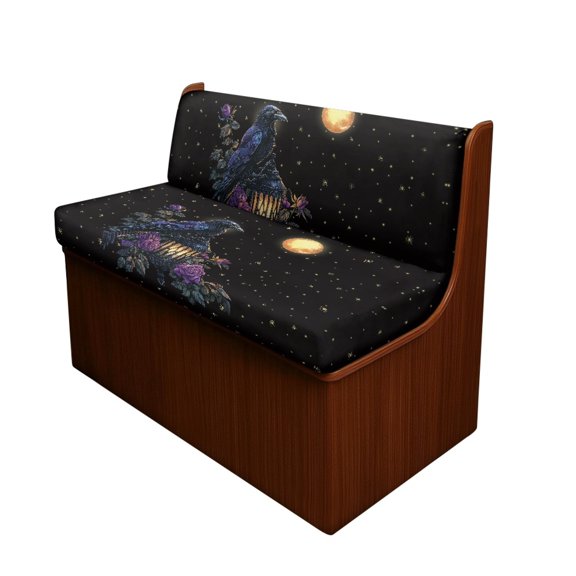 FOR U DESIGNS Raven Rose Moon Star Print RV Dinette Cushion Covers Washable Sofa Furniture Protector Stretch RV Couch Cover Include 1 Backrest Covers and 1 Bench Covers