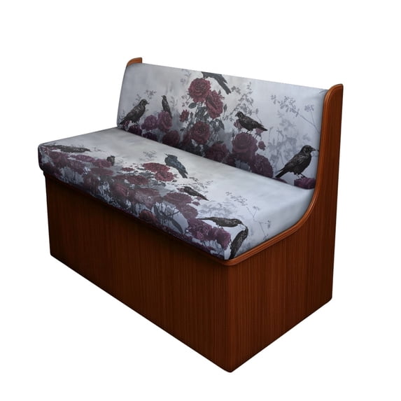 FOR U DESIGNS Raven Rose Pattern 2 Pack RV Dinette Cushion Covers Washable Camper Cushion Slipcover Scratch-Resistant Sofa Chair Cover Camper Seat Covers Dinette Booth