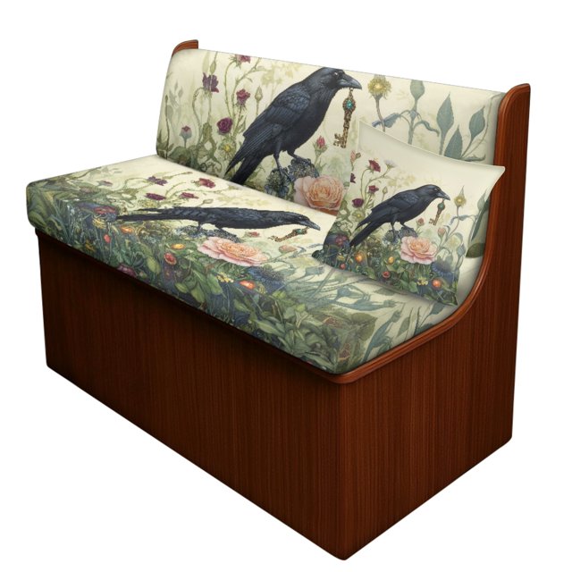 FOR U DESIGNS Raven Rose Print RV Dinette Cushion Covers Wear-Resistan Camper Seat Covers Dinette Booth with Pillowcase, RV Couch Protector Include 1 Backrest Cover and 1 Bench Cover