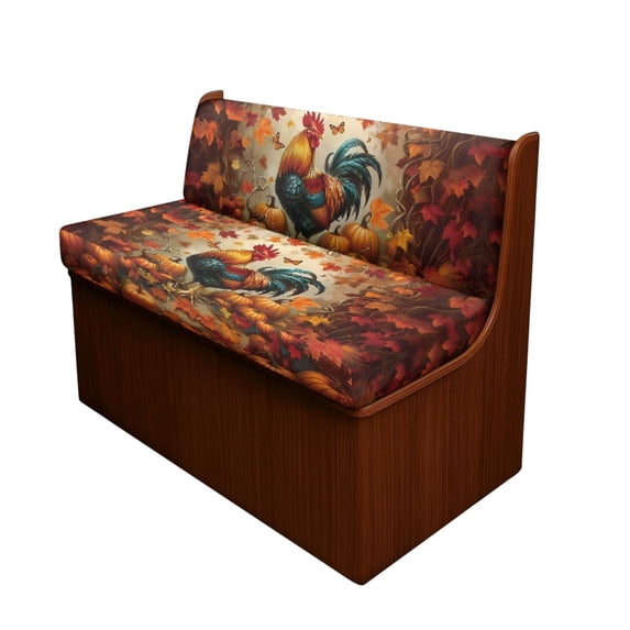 FOR U DESIGNS Rooster Chicken Maple Leaf Print RV Dinette Cushion Covers Stretch Replacement Camper Cushion Slipcover Waterproof RV Couch Cover, 1 Backrest Covers and 1 Bench Covers