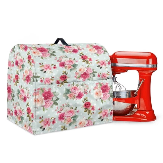 FOR U DESIGNS Rose Stand Mixer Cover compatible with Kitchen Aid Mixer Portable Food Processor Covers Protector for Various Kitchen Appliance Accessories - L