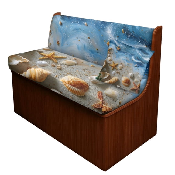 FOR U DESIGNS Seashell Starfish Pattern 3 Pcs RV Dinette Cushion Covers Washable Camper Cushion Slipcover Stretch RV Seat Covers Pillow Case Sofa Slipover for Travel Trailer Couch